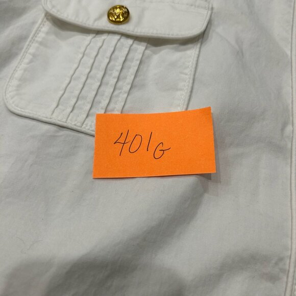 Appraisal White Cotton Blend 3/4 Sleeve Button-Up Shirt Jacket Size XL Casual - Picture 9 of 10